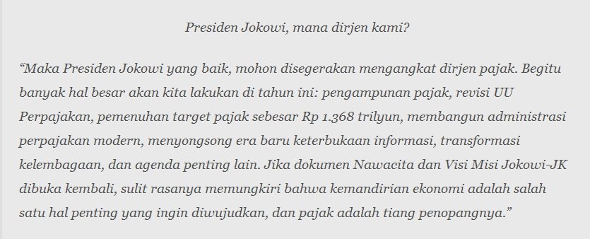 Presiden Jokowi, mana Dirjen kami?